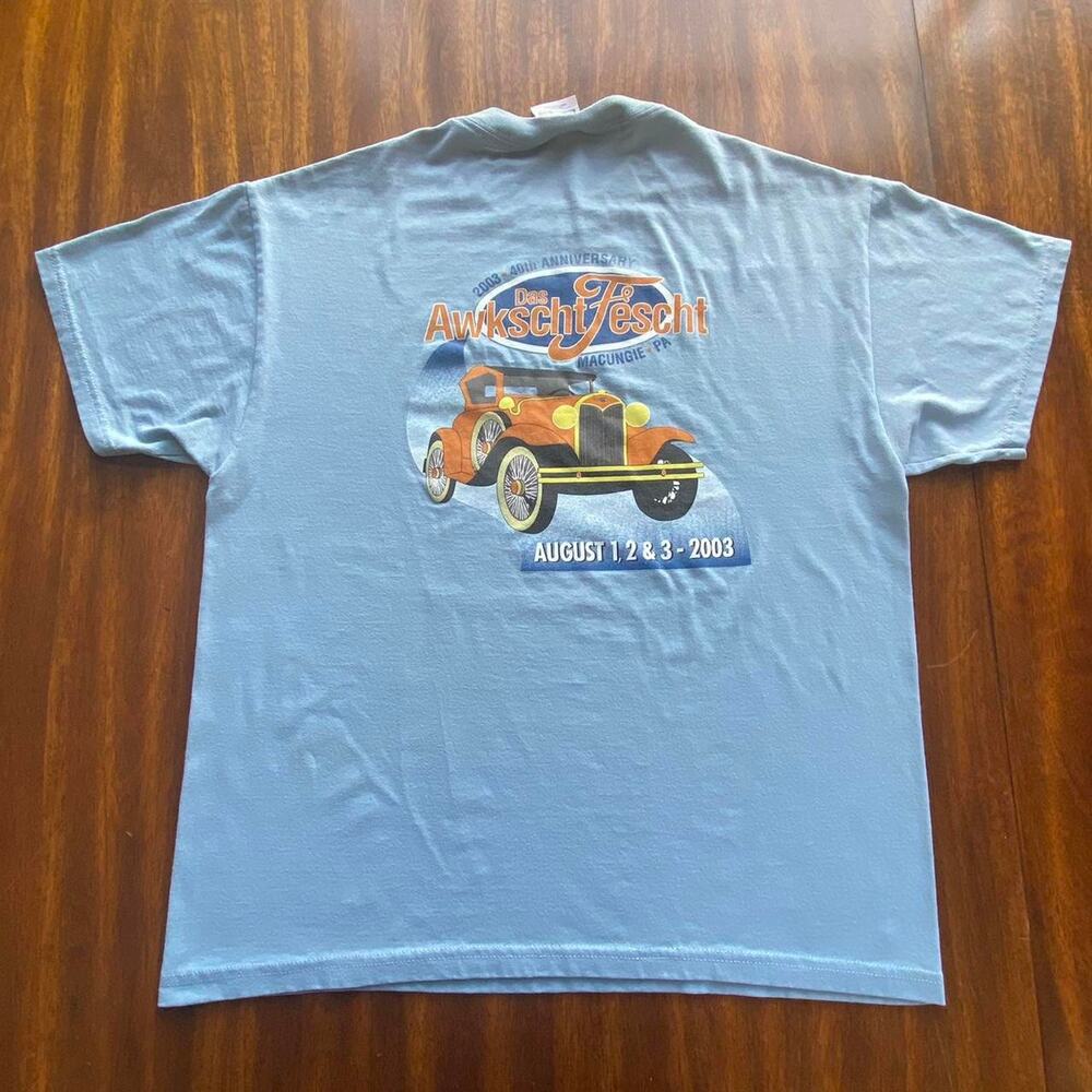 Vintage 2003 Das Awkscht Fescht Macungie Pennsylvania Memorial Tee Size Large